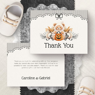 Cartão De Agradecimento Chá de Bebê Little Boo no Halloween Obrigado