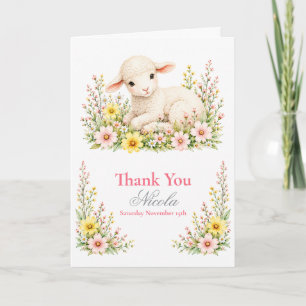 Cartão De Agradecimento Chá de Bebê Little Lamb