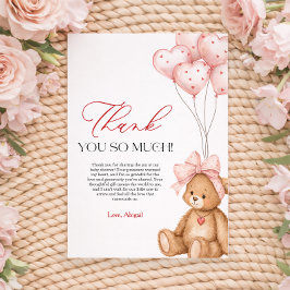 Cartão De Agradecimento Chá de Bebê Little Sweetheart Valentine