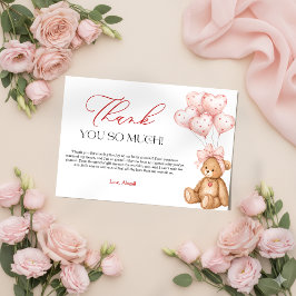 Cartão De Agradecimento Chá de Bebê Little Sweetheart Valentine