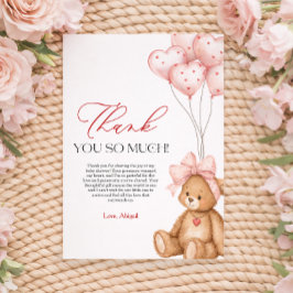 Cartão De Agradecimento Chá de Bebê Little Sweetheart Valentine