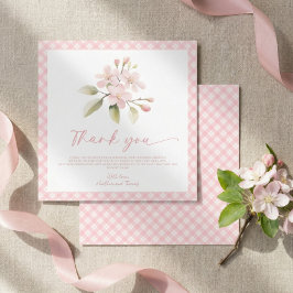 Cartão De Agradecimento Chá de Bebê Menina Rosa Obrigada