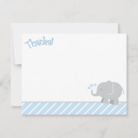 Chá de Bebê Menino Elefante Cinza Azul Moderno