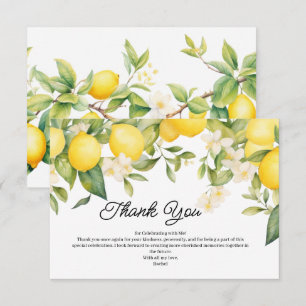 Cartão De Agradecimento Chá de Bebê Nupcial Elegante Mediterrâneo Amarelo 