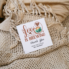 Cartão De Agradecimento Chá de Bebê "O Amor Está Fermentando" Café de Terr