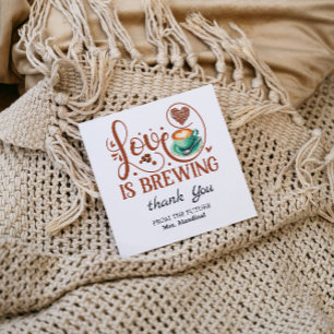 Cartão De Agradecimento Chá de Bebê "O Amor Está Fermentando" Café de Terr