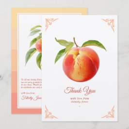 Cartão De Agradecimento Chá de Bebê Peach Fuzz