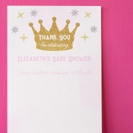 Cartão De Agradecimento Chá de Bebê Princesinha