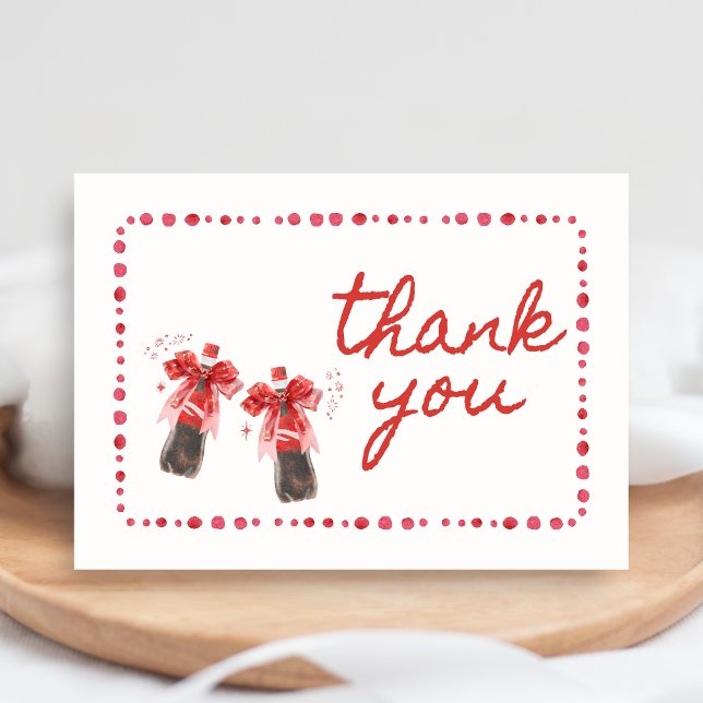 Cartão De Agradecimento Chá de Bebê Pronto para Nascer (She's Ready to Pop Cola Baby Shower Thank You Card)