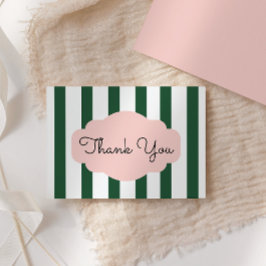 Cartão De Agradecimento Chá de Bebê Rosa e Verde de Beverly Hills