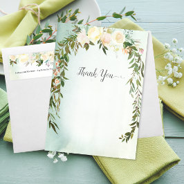 Cartão De Agradecimento Chá De Bebê Sprinkle Obrigado Rosa Verde