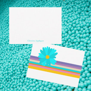 Cartão De Agradecimento Chá De Bebê Turquoise Retro Obrigado