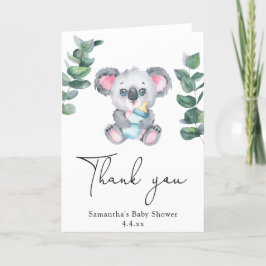Cartão De Agradecimento Chá de bebê urso de koala obrigado