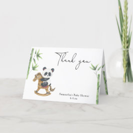 Cartão De Agradecimento Chá de bebê urso panda obrigado