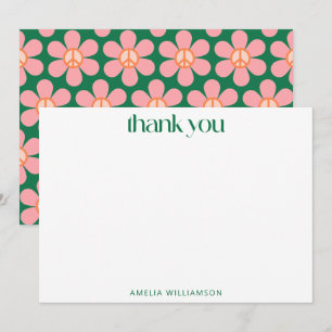 Cartão De Agradecimento Chá de Bebê Verde Floral Colorido Personalizado