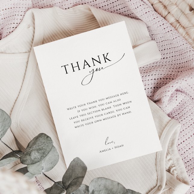 Cartão De Agradecimento Chá de Bebê Vertical Plano Neutro e Caprichoso (Criador carregado)