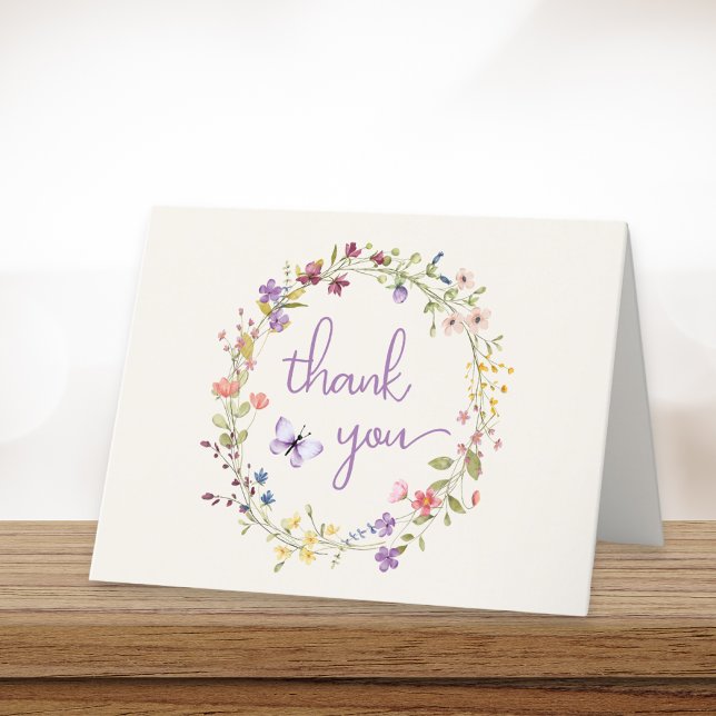 Cartão De Agradecimento Chá de Creme de Cama de Flores Selvagens (Criador carregado)