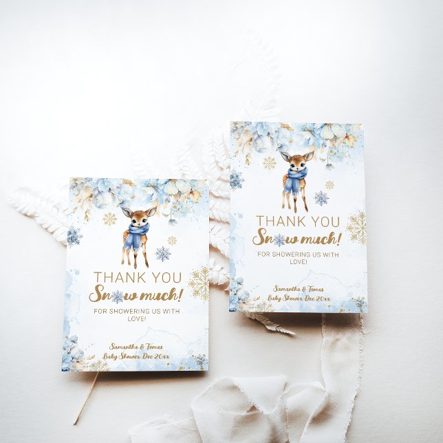 Cartão De Agradecimento Chá de Deer Winter Baby Boy (Criador carregado)