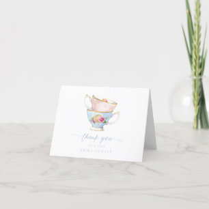 Cartão De Agradecimento Chá de Flores Elegantes Brunch de Noiva 