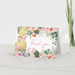 Cartão De Agradecimento Chá de fraldas Aloha Pineapple