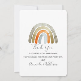 Cartão De Agradecimento Chá de fraldas Arco-Íris Boho