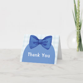 Cartão De Agradecimento Chá de fraldas Arco Xadrez Gingham Arch Azul