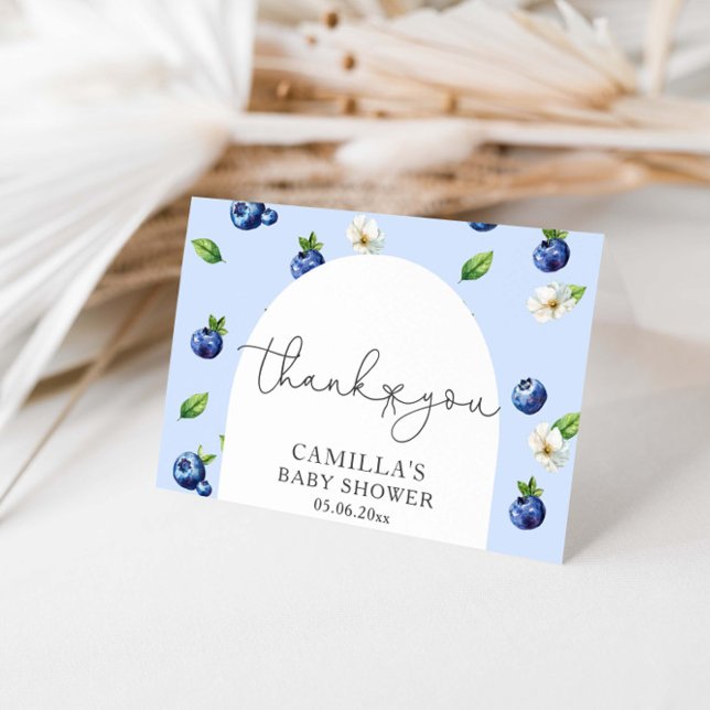 Cartão De Agradecimento Chá de fraldas Berry Sweet Blueberry (Criador carregado)