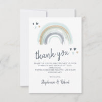 Chá de fraldas Blue Boho Rainbow Obrigado