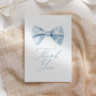Cartão De Agradecimento Chá de fraldas Blue Bowtie Boy