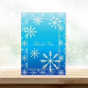 Cartão De Agradecimento Chá de fraldas Blue Winter Wonderland Obrigado