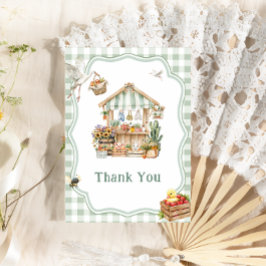 Cartão De Agradecimento Chá de fraldas Boho Cultivado Localmente