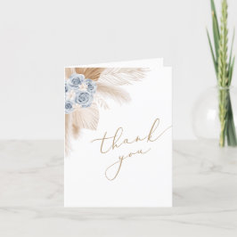 Cartão De Agradecimento Chá de fraldas Boho Pampas Grass Boy