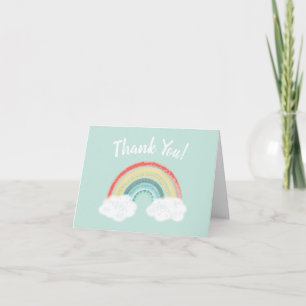 Cartão De Agradecimento Chá de fraldas Boho Rainbow