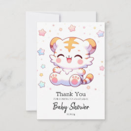 Cartão De Agradecimento Chá de fraldas Boho Tiger