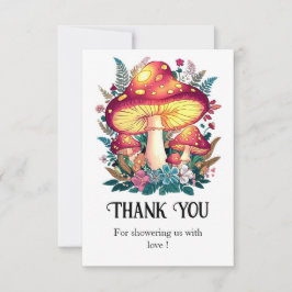Cartão De Agradecimento Chá de fraldas bonito para Cogumelo