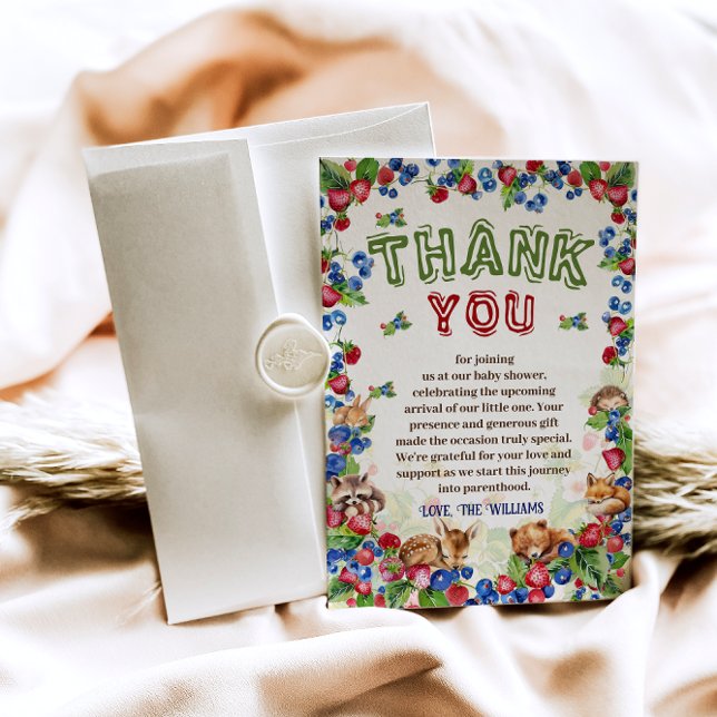 Cartão De Agradecimento Chá de fraldas Botânico De Cereais (Criador carregado)