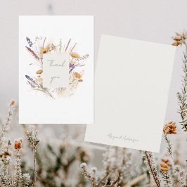 Cartão De Agradecimento Chá de fraldas Botânico Wispy Obrigado