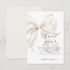 Cartão De Agradecimento Chá de fraldas branco do Arco neutro