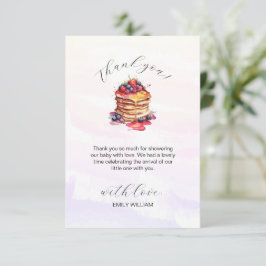 Cartão De Agradecimento Chá de fraldas Brunch Pancakes e Pacificadores