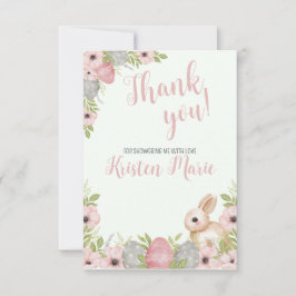 Cartão De Agradecimento Chá de fraldas Bunny da Páscoa