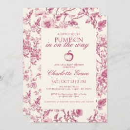 Cartão De Agradecimento Chá de fraldas Burgundy Toile de Jouy Pumpkin Conv