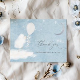 Cartão De Agradecimento Chá de fraldas Celestial Moon Stars & Lamb Obrigad