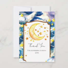 Cartão De Agradecimento Chá de fraldas Celestial Pastel
