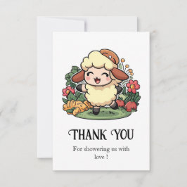 Cartão De Agradecimento Chá de fraldas Charming Cottagecore