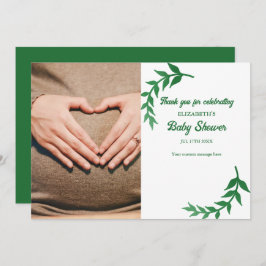 Cartão De Agradecimento Chá de fraldas Chic Greenery