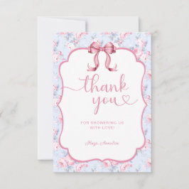 Cartão De Agradecimento Chá de fraldas cor-de-rosa Chique Obrigado