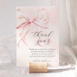 Cartão De Agradecimento Chá de fraldas cor-de-rosa do Arco coquetel