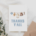 Cartão De Agradecimento Chá de fraldas Cowboy<br><div class="desc">Diga obrigado aos amigos e à família por celebrarem o pequeno a caminho com este cartões de agradecimentos de chá de fraldas temido.</div>