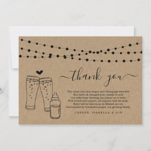 Cartão De Agradecimento Chá de fraldas da fabricação de cerveja do bebê