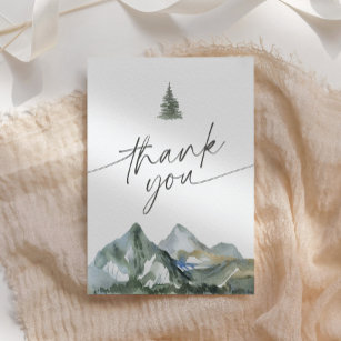Cartão De Agradecimento Chá de fraldas da Floresta Montanha